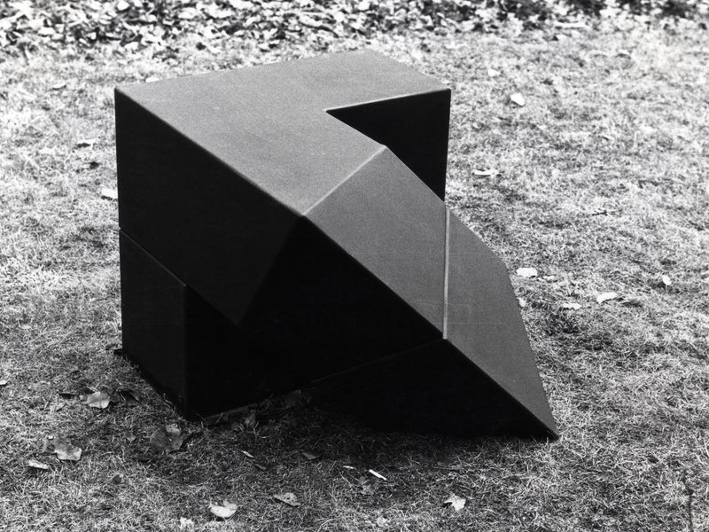 <b><i>Kubus diagonaal</i></b>, 1979 gecoat staalplaat 60x60x60 cm